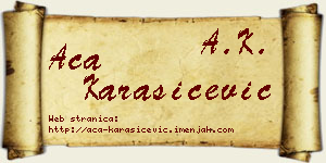 Aca Karašićević vizit kartica